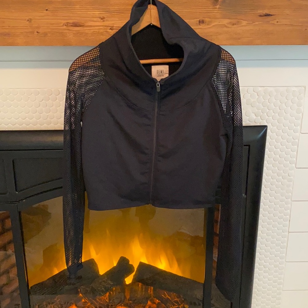 Demi Lovato fabletics cowl neck jacket